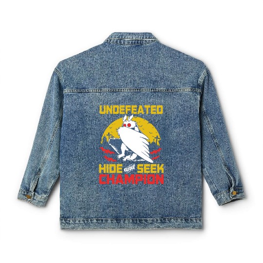 Undefeated Hide And Seek Champion Funny Mothman Classic Women's Denim Jackets