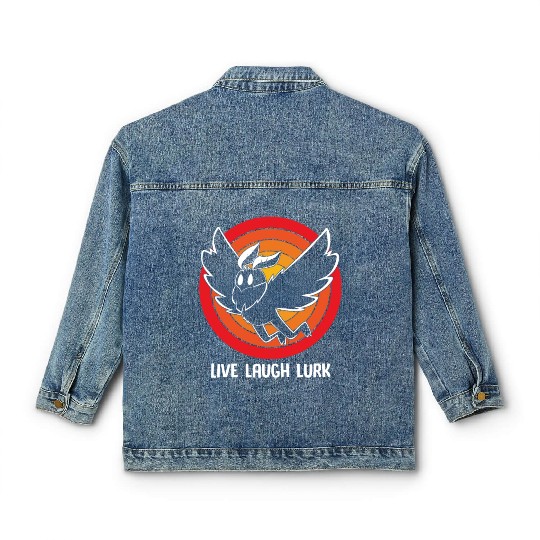 Funny Cryptid Live Laugh Lurk Mothman Classic Women's Denim Jackets