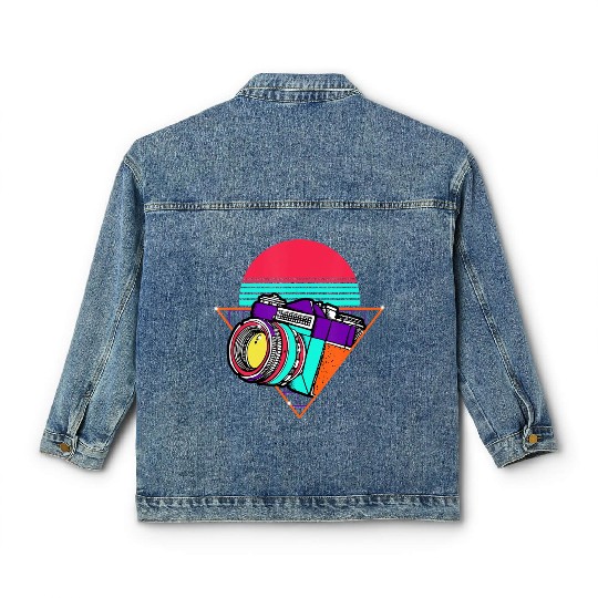 Retro Photography Day Gift Camera Photographer Classic Women's Denim Jackets