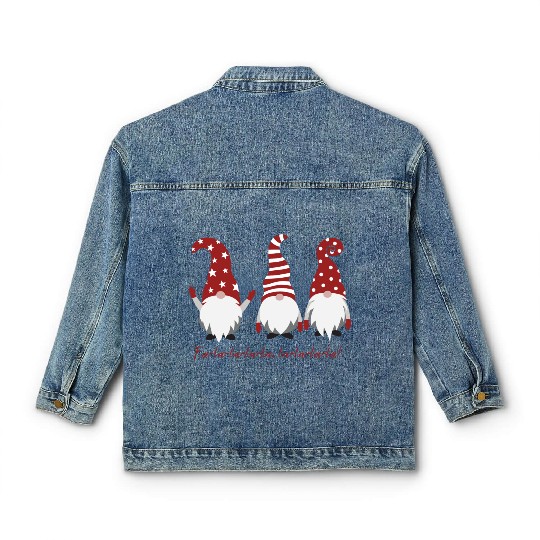 Three Christmas Dwarfs - Fa la la la la la la la Classic Women's Denim Jackets