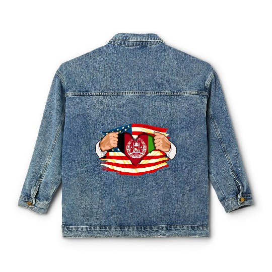 Afghanistan Who Live in America Afghani Flag Classic Women's Denim Jackets