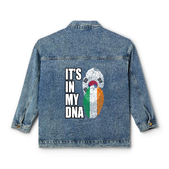 South Korean And Irish Mix Heritage DNA Flag Classic Women's Denim Jackets
