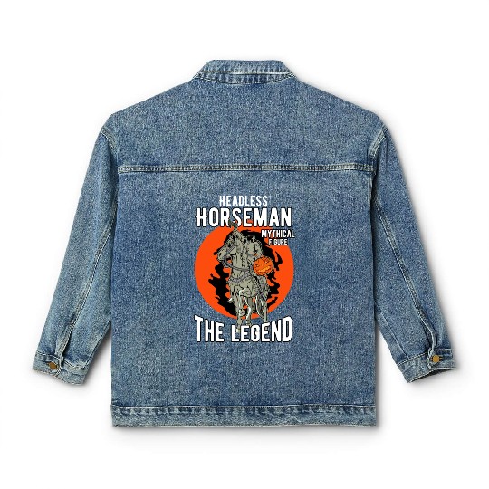 Headless Horseman Halloween Classic Women's Denim Jackets, Halloween Party