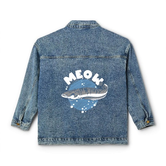 Meow Catfish Fishing Fish Hunting Classic Women's Denim Jackets