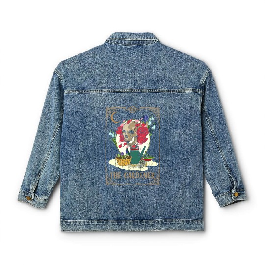 Garden Plants Tarot Card Occult Club Gothic Classic Women's Denim Jackets