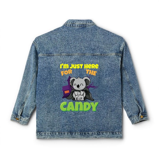 I'm Just Here For The Candy Scary Halloween Beast Classic Women's Denim Jackets