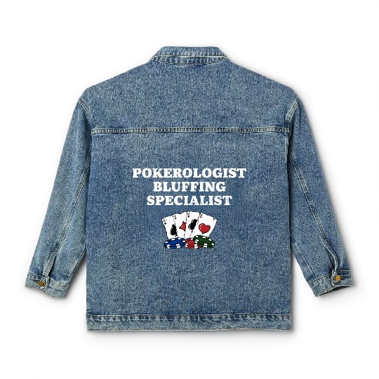 POKEROLOGIST Funny Poker Humor Poker Player Classic Women's Denim Jackets
