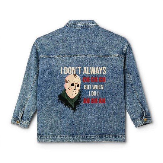 Funny Halloween party Jason hokey mask Friday 13th Classic Women's Denim Jackets