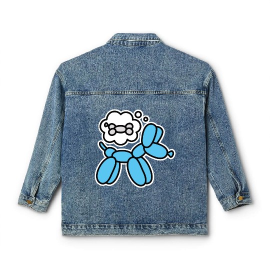 Balloon animal balloon dog balloon artist bone Classic Women's Denim Jackets