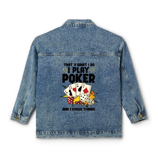 Poker Casino Poker Player Gambling Roulette Gift Classic Women's Denim Jackets