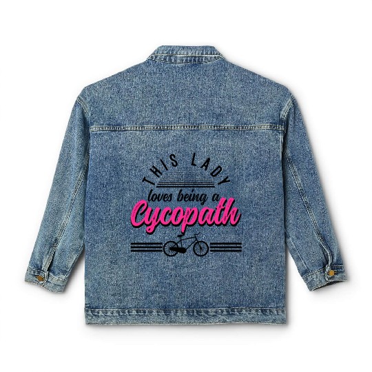 Funny Lady Cycling Riders Cyclist Bicycle Classic Women's Denim Jackets