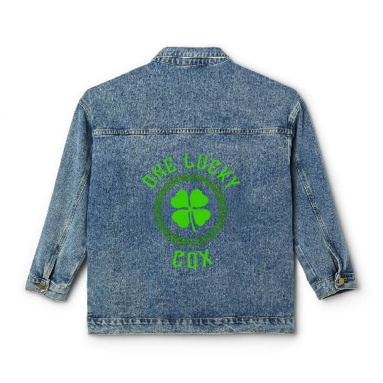 One Lucky Cox Irish Family 4 Leaf Clover Classic Women's Denim Jackets