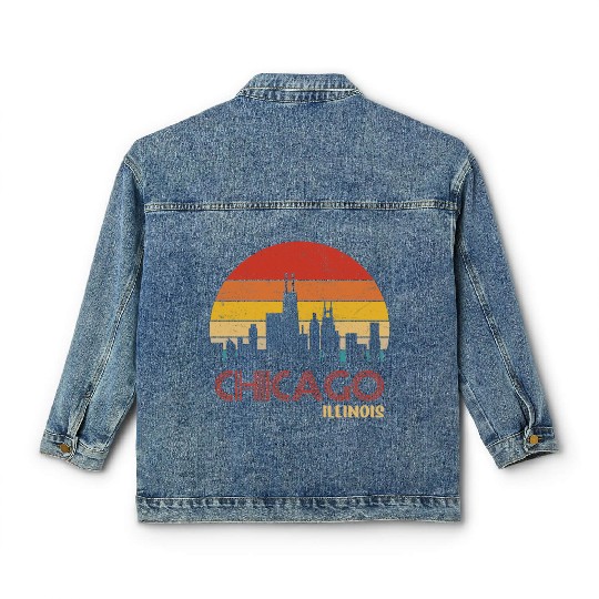 Chicago Illinois City Classic Women's Denim Jackets