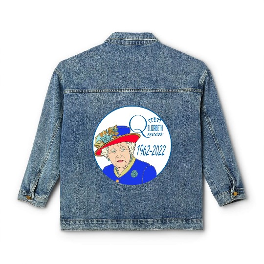 Queen Elizabeth II - rip Queen Elizabeth II - rest Classic Women's Denim Jackets