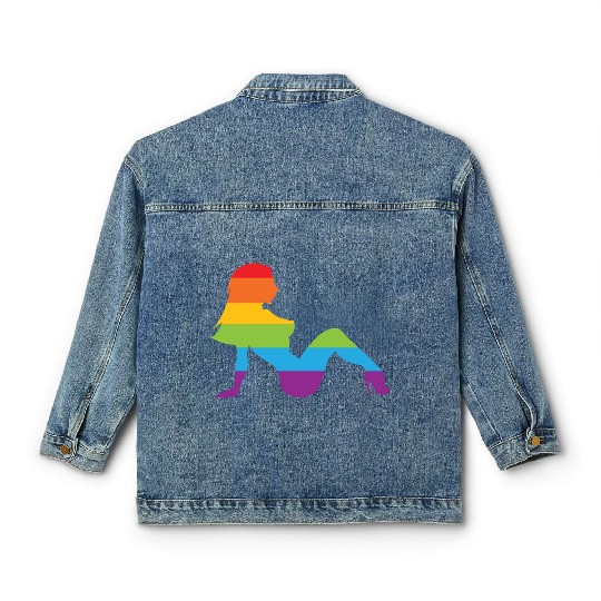 Sexy Retro Mudflap Girl Lesbian Pride LGBT Classic Women's Denim Jackets