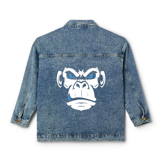 Monkey Head Angry Monkey Face Classic Women's Denim Jackets