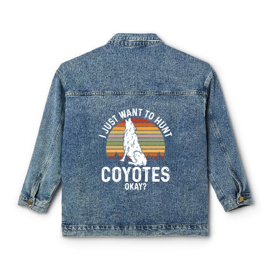 Coyote Trapping Coyote Hunting Yote Hunting Gift Classic Women's Denim Jackets