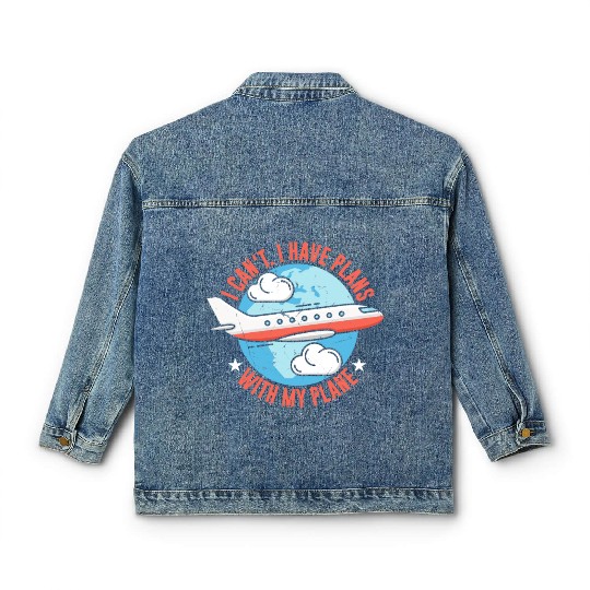 Airline Pilot Aircraft Pilot Plans With My Plane Classic Women's Denim Jackets