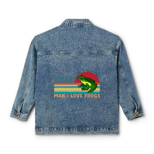 Milf Man I Love Frogs Classic Women's Denim Jackets