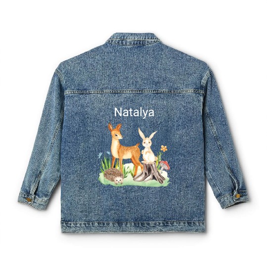 Animal deer rabbit hedgehog Natalya Classic Women's Denim Jackets