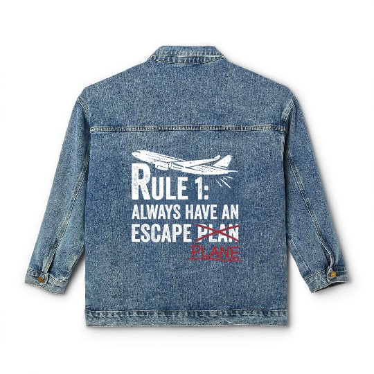 Airline Pilot Aviation Pun For a Corporate Pilot Classic Women's Denim Jackets