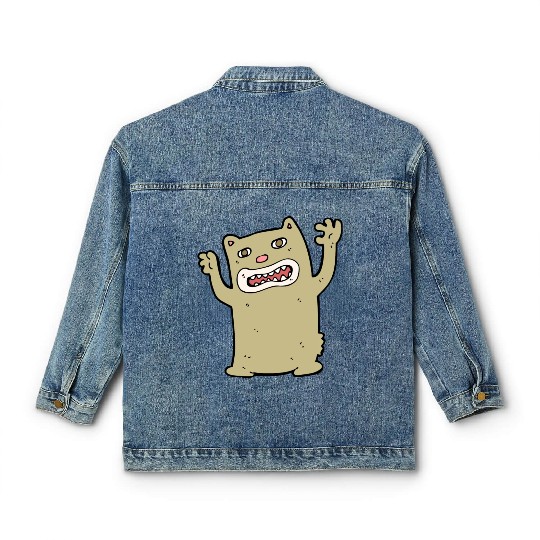 funny catzilla, cat lover Classic Women's Denim Jackets