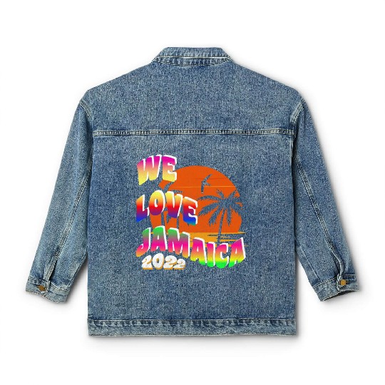 We love Jamaica family vacation 2022 Classic Women's Denim Jackets