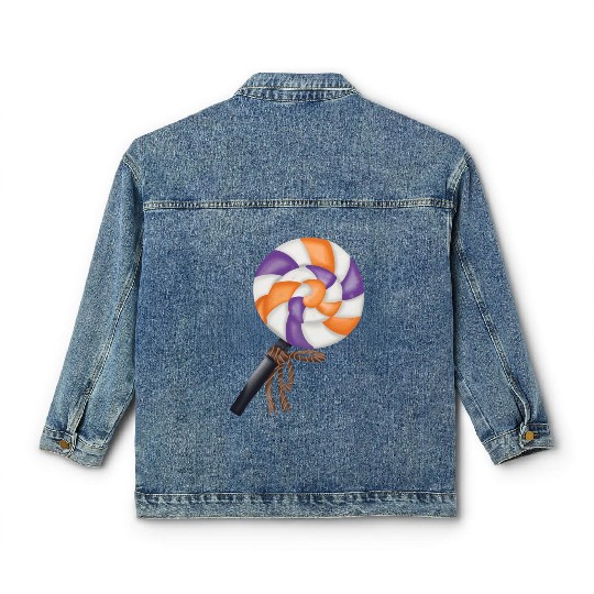 Halloween lollipop candy Classic Women's Denim Jackets