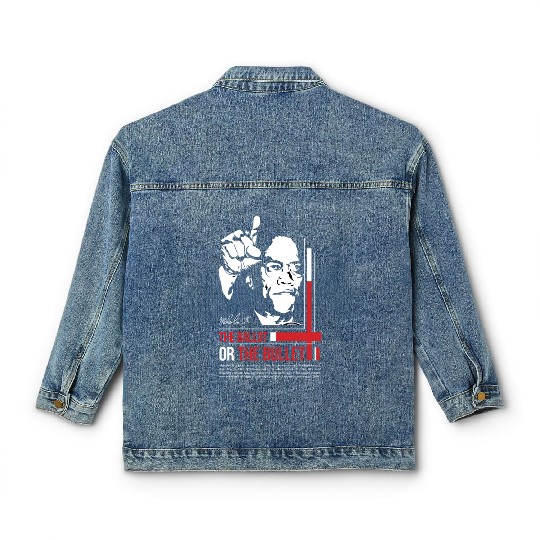 MALCOLM X Motivation quote Classic Women's Denim Jackets