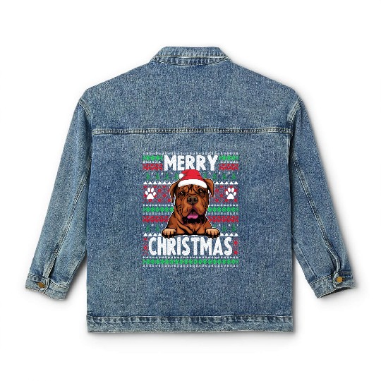 Bordeaux Great Dane Christmas Lights Petg Lovers X Classic Women's Denim Jackets