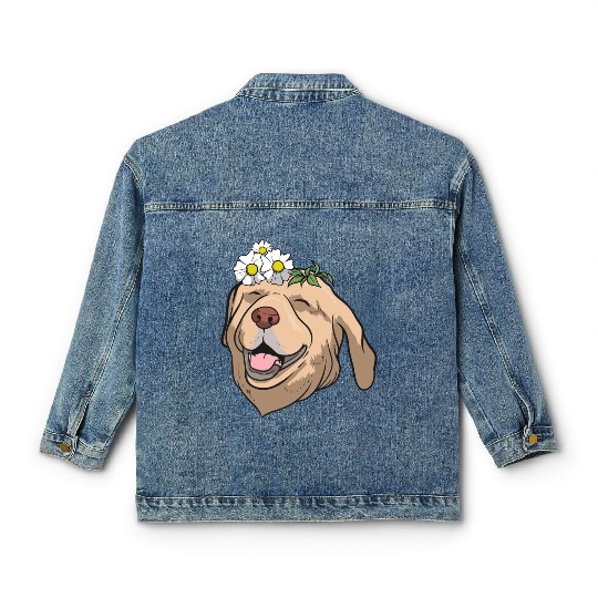 Dog Labrador Flower Classic Women's Denim Jackets
