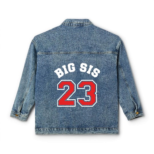 Big Sis 2023 - Big Sister Baby Family Birth Girl Classic Women's Denim Jackets