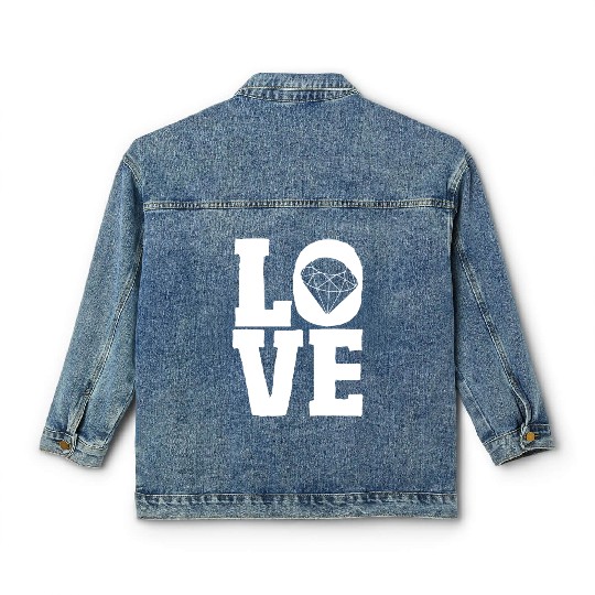 Jewelry Love Diamond Stone Jewellery Gemstone Classic Women's Denim Jackets