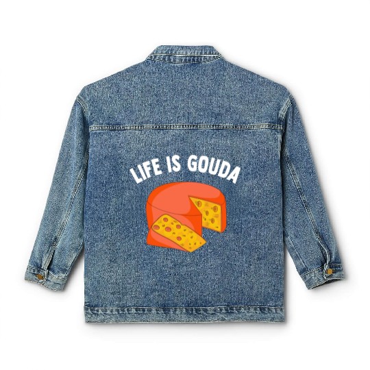Gouda Cheese Slices charcuterie cheese board Classic Women's Denim Jackets