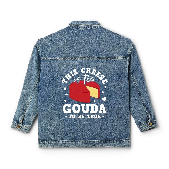 Gouda Cheese Slices charcuterie cheese board Classic Women's Denim Jackets