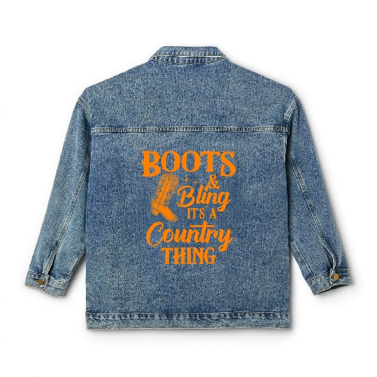 Funny Western Women Cowgirl Gift Cute Cowboy Ridin Classic Women's Denim Jackets