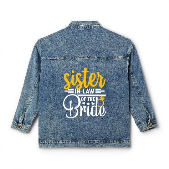 Sister in Law Of The Bride Wedding Party Matching Classic Women's Denim Jackets