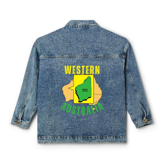 Western Australia Yellow and Green Classic Women's Denim Jackets