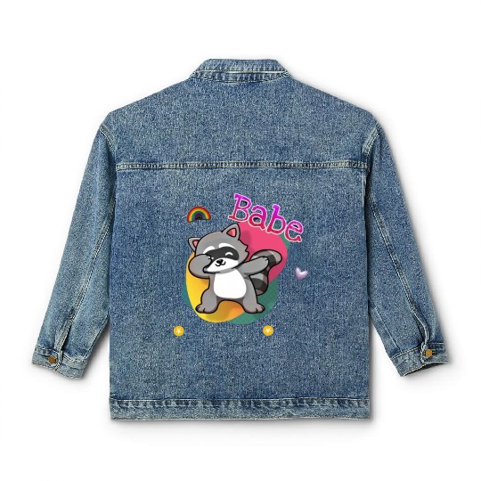 baby raccoon Classic Women's Denim Jackets