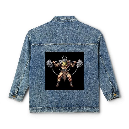 Viking Warrior Gym Bodybuilder Classic Women's Denim Jackets