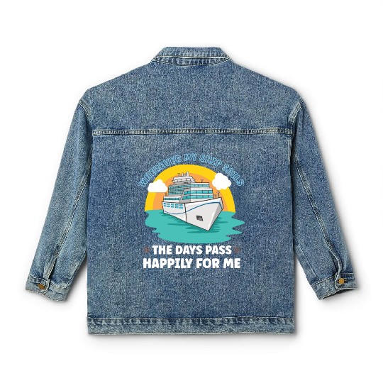 Boating Boat Captain Cruise Ship Cruising Yacht Classic Women's Denim Jackets