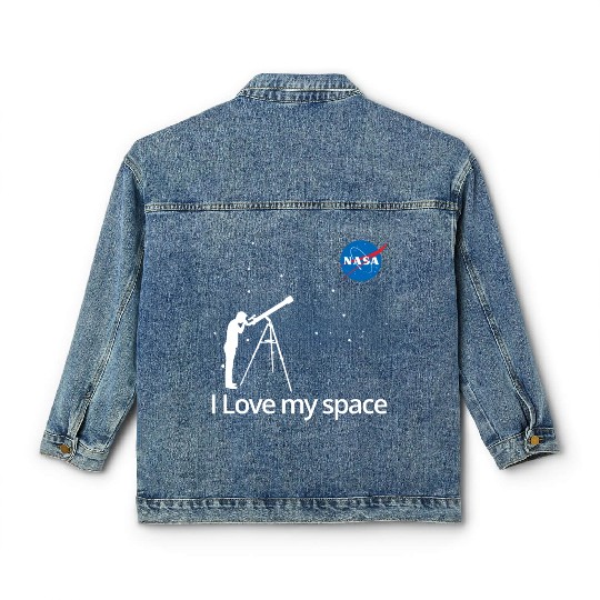 NASA I Love My Space Telescope Galaxy Classic Women's Denim Jackets