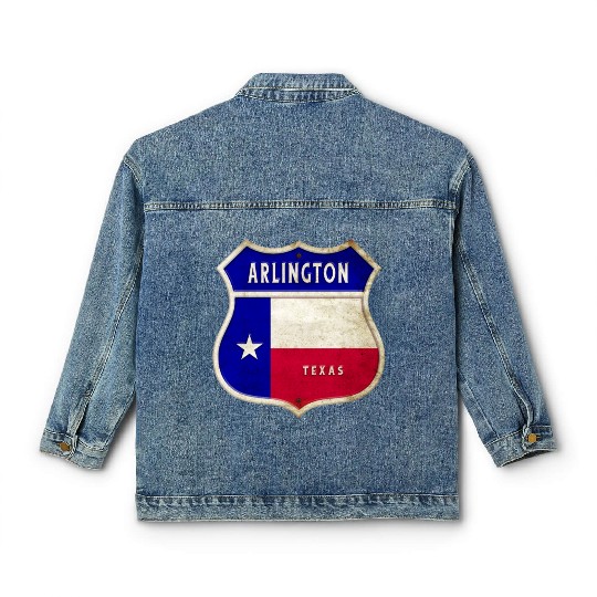 Arlington Texas Crest Flag Design Classic Women's Denim Jackets