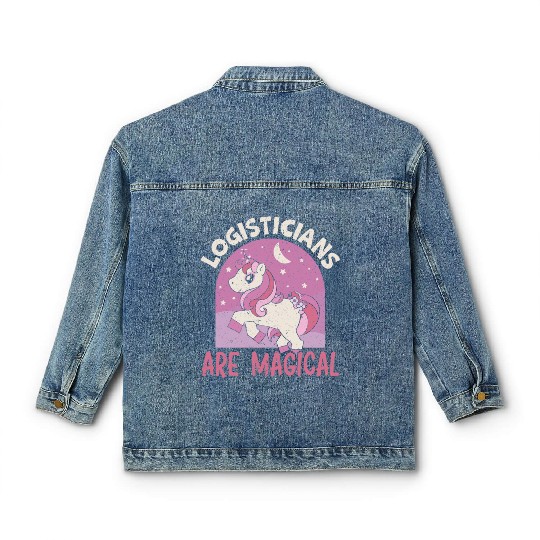 Logistician Are Magical Logistics Unicorn Lover Classic Women's Denim Jackets