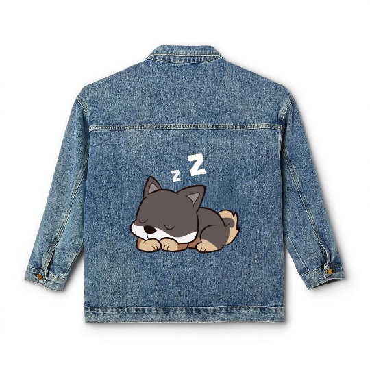 Shikoku Dog Sleeping Kochi-Ken Dog Japan Shikoku Classic Women's Denim Jackets