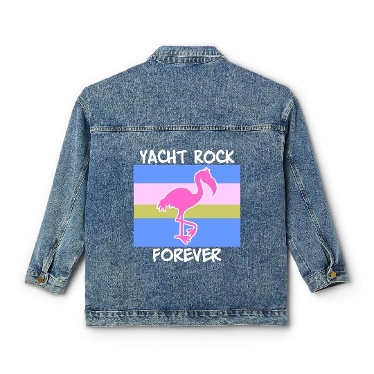 Yacht Rock Forever Classic Women's Denim Jackets 80s Style flamingo