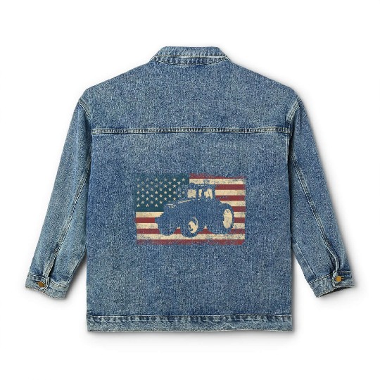 Farming Farmer American Flag Us Classic Women's Denim Jackets