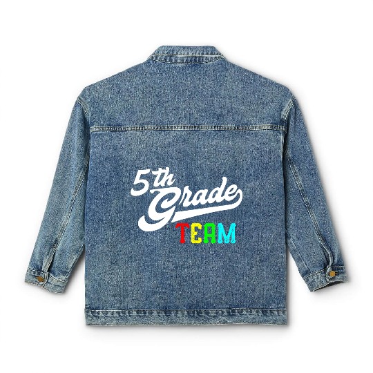 5Th Grade Team Baseball Style Teacher Team Classic Women's Denim Jackets