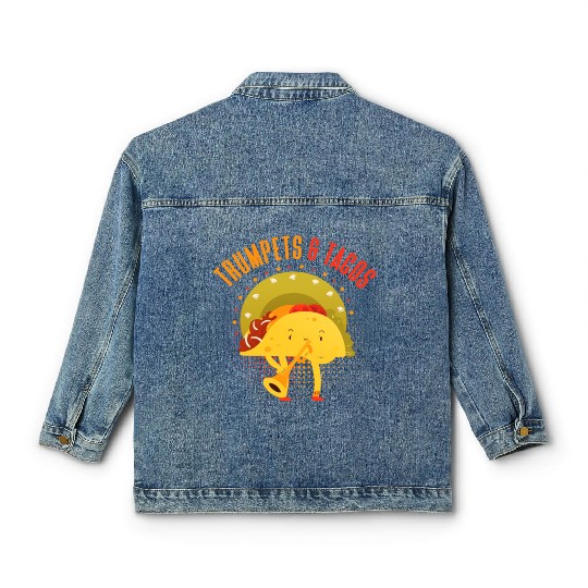 Funny Trumpet Player Taco Lover Classic Women's Denim Jackets