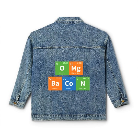 OMG Bacon Science Periodic Table Classic Women's Denim Jackets